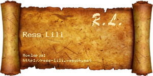 Ress Lili névjegykártya